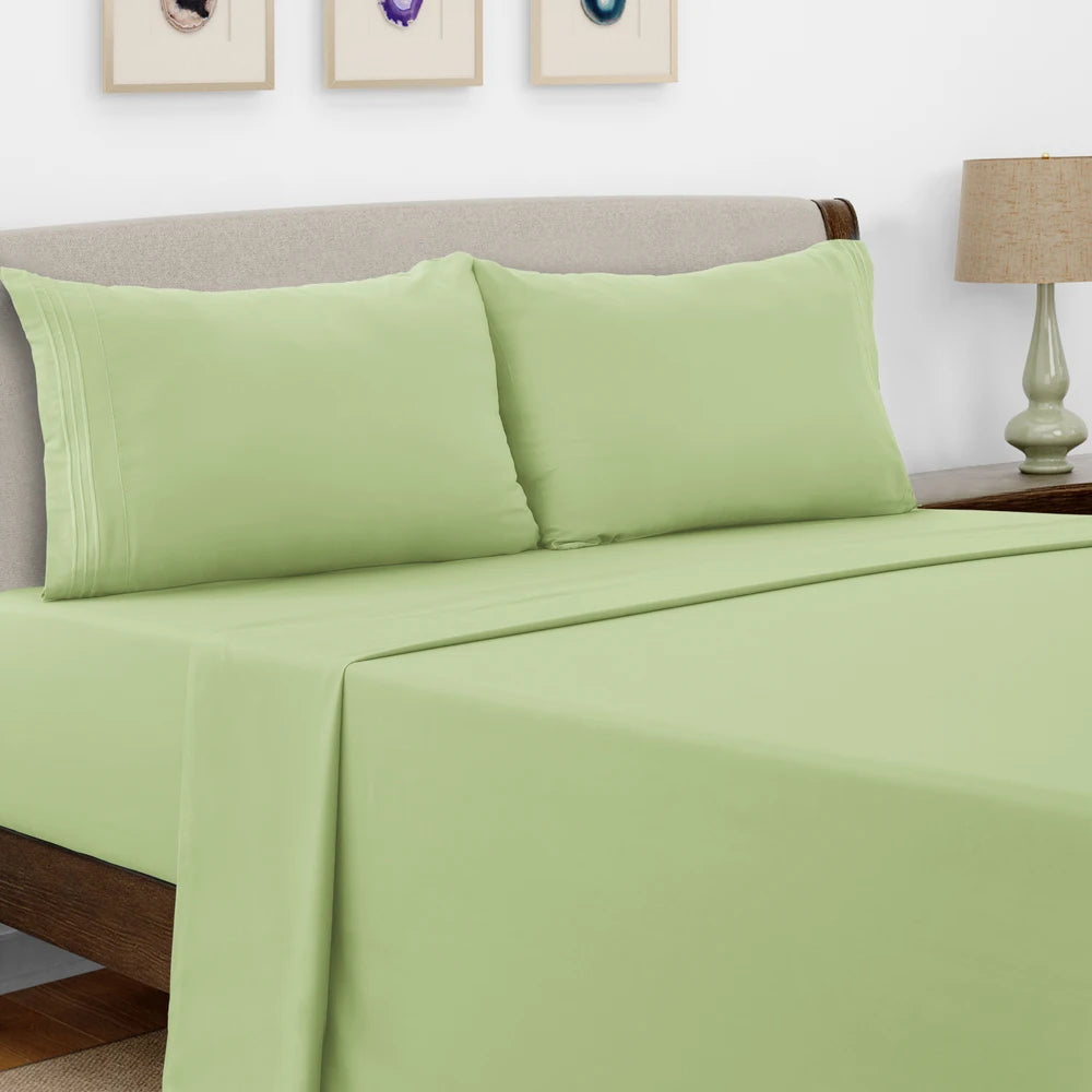 Luxury Hotel Bed Sheet Set - 4 PC Microfiber 16" Deep Pockets