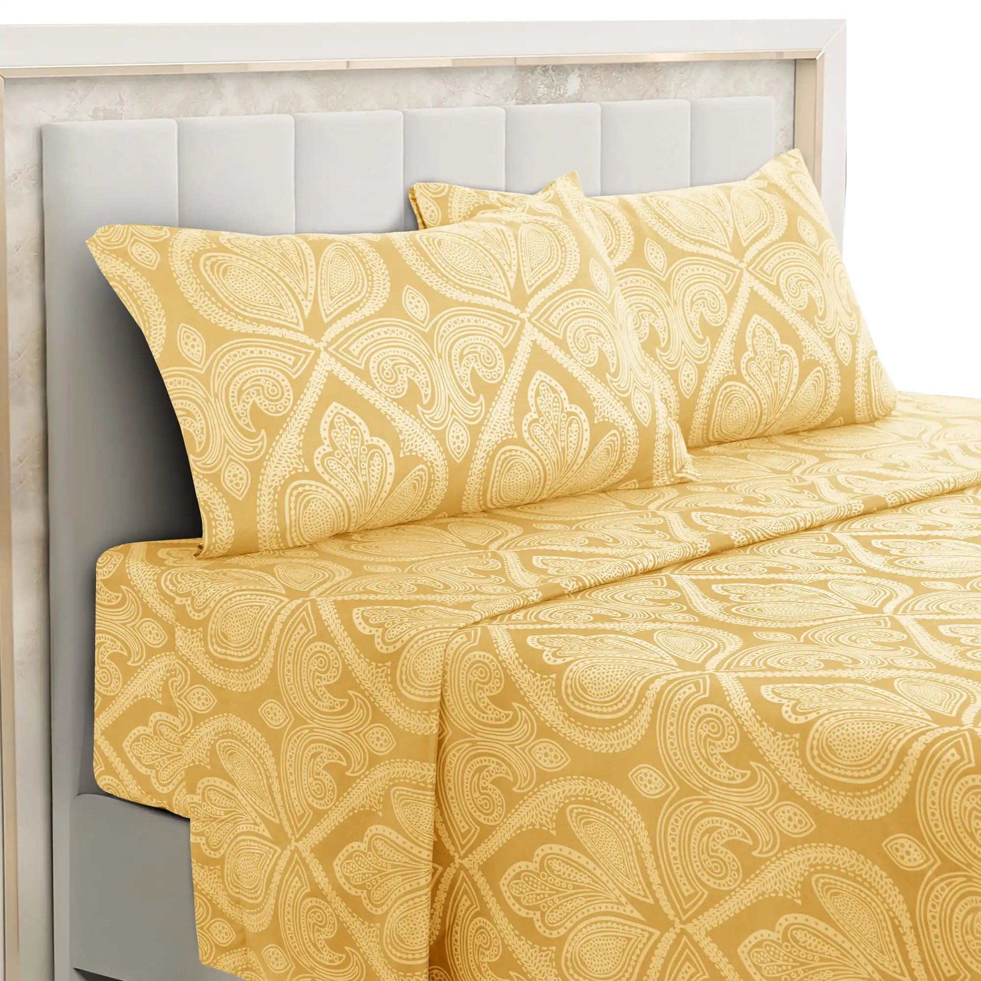 Paisley Bed Sheet Set – 4 pc  Wrinkle-Resistant Bedding