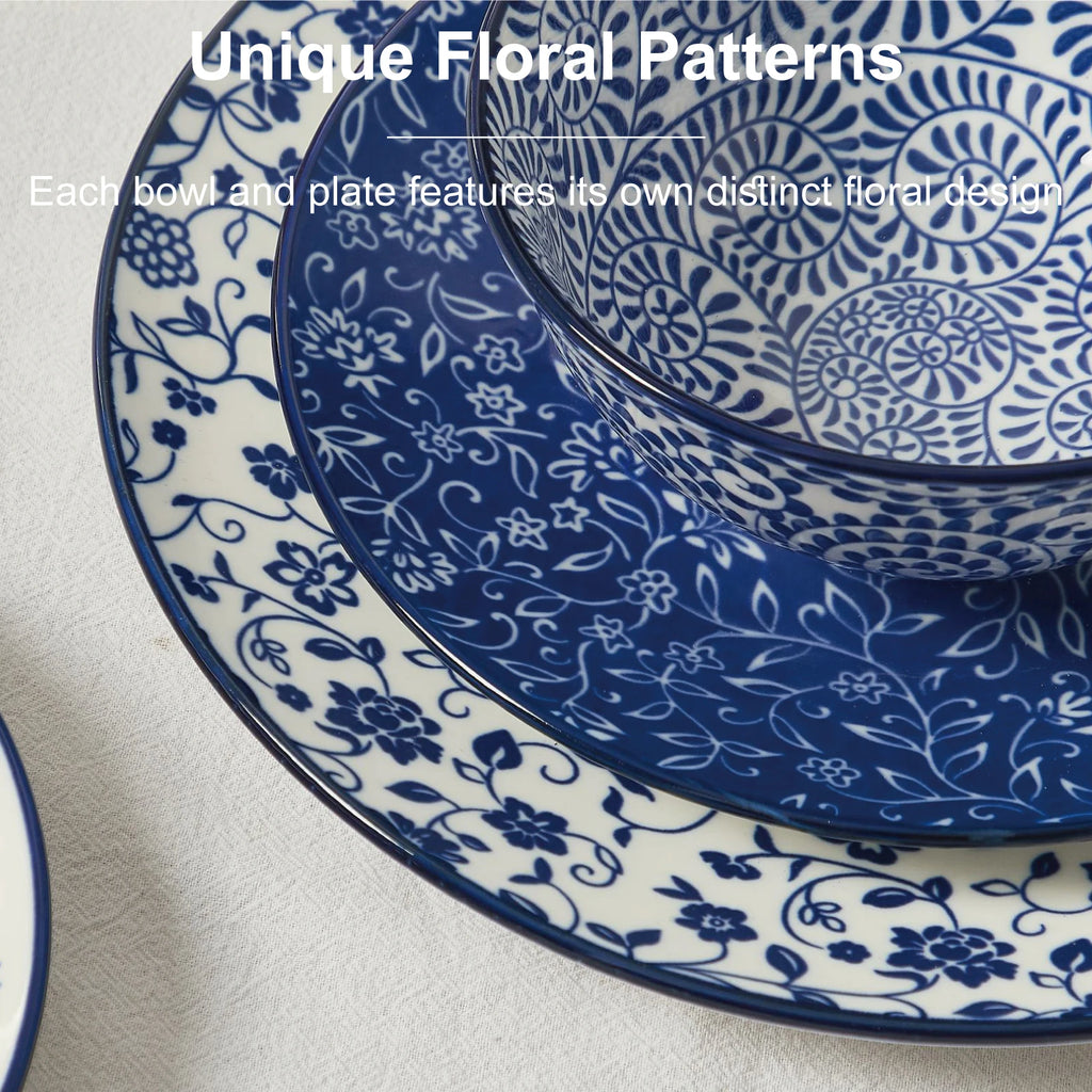 Vintage Blue Dish Sets -12pcs