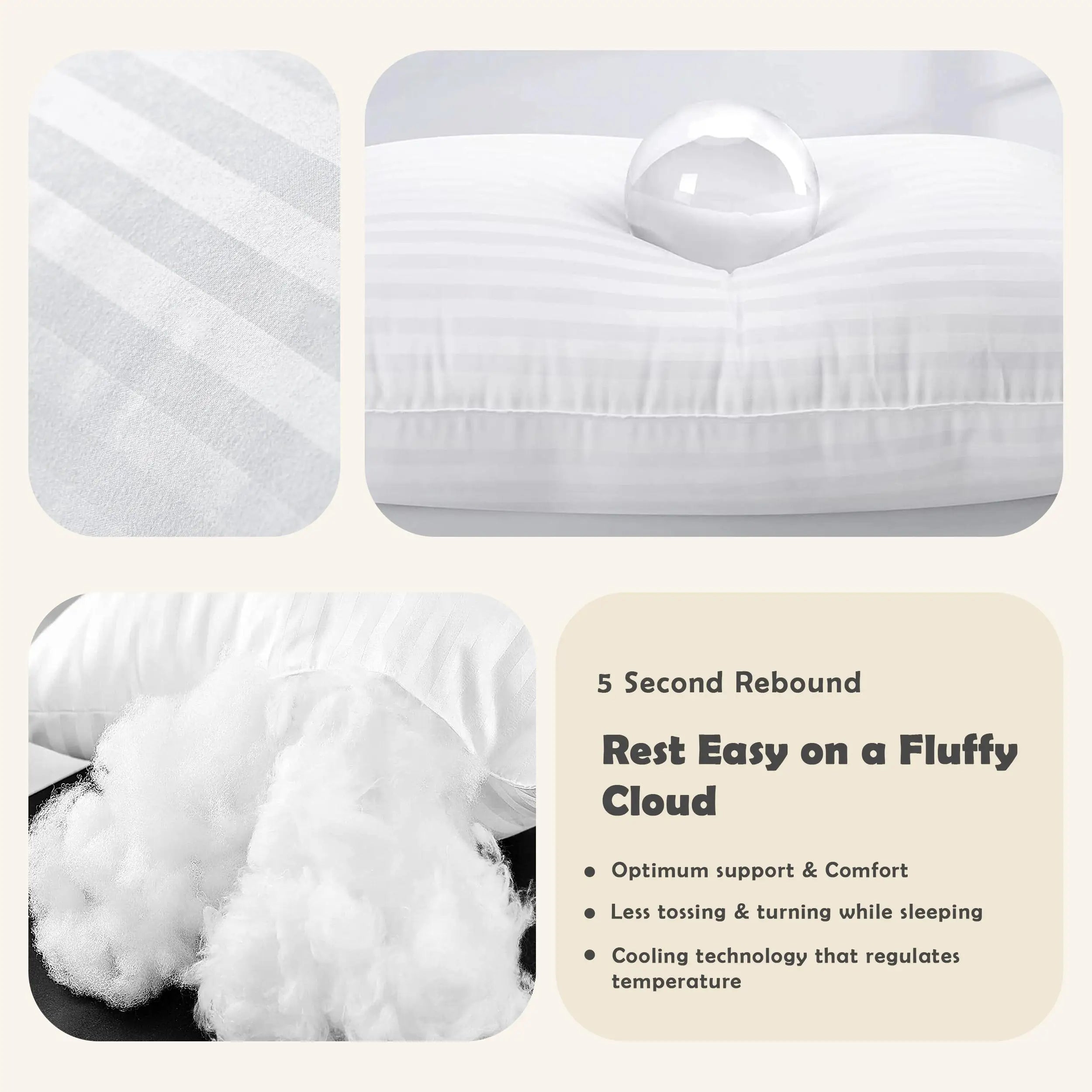Down Alternative Stripe Pillows Set of 2