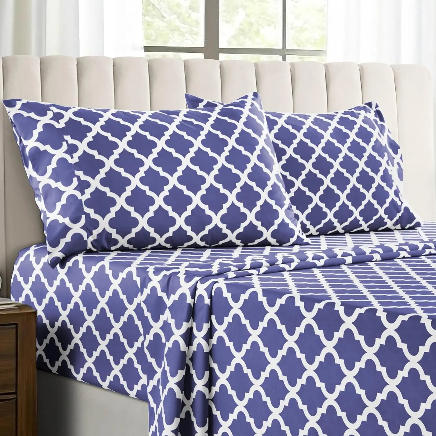 4Pc Quatrefoil Sheet Set – Soft Microfiber