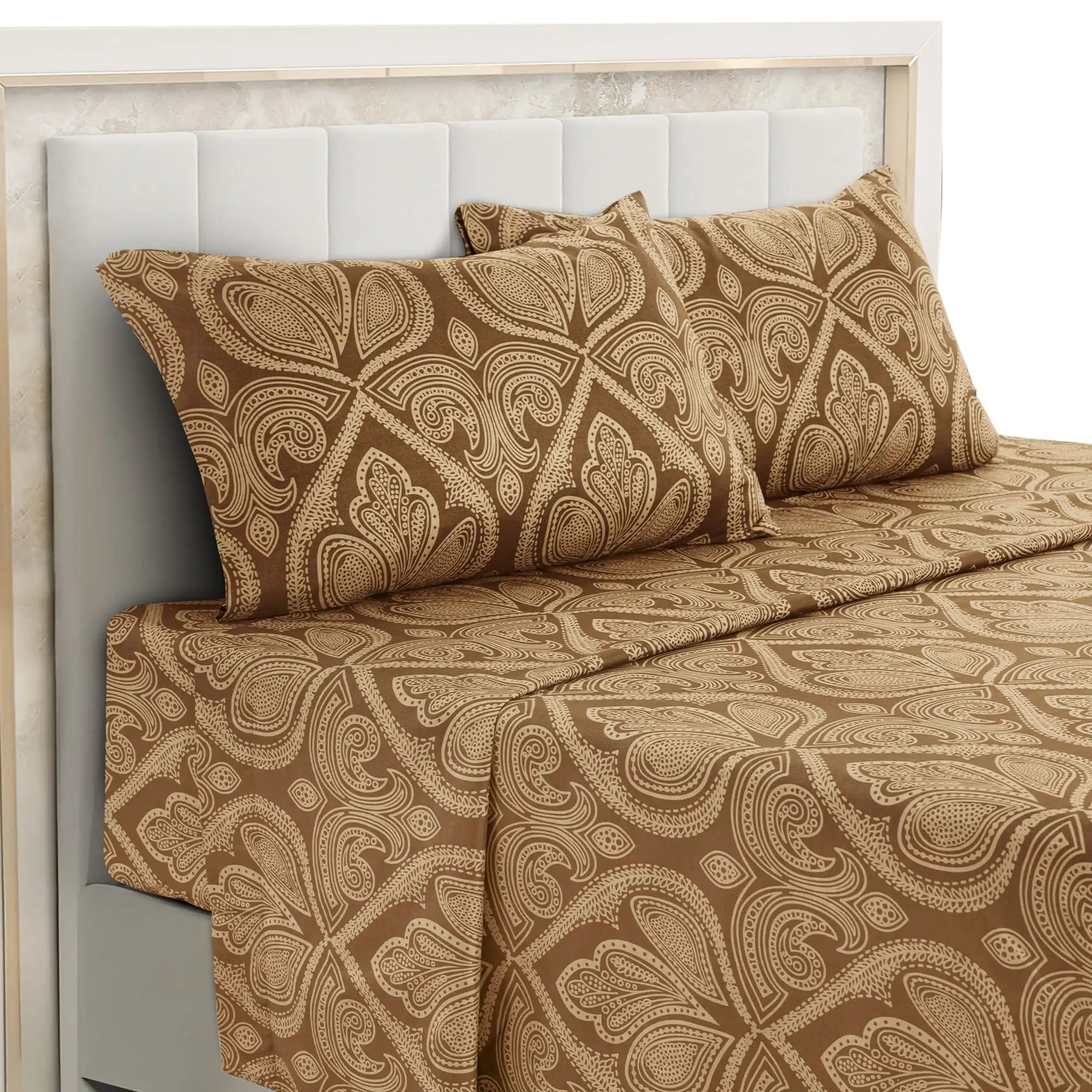 Paisley Bed Sheet Set – 4 pc  Wrinkle-Resistant Bedding