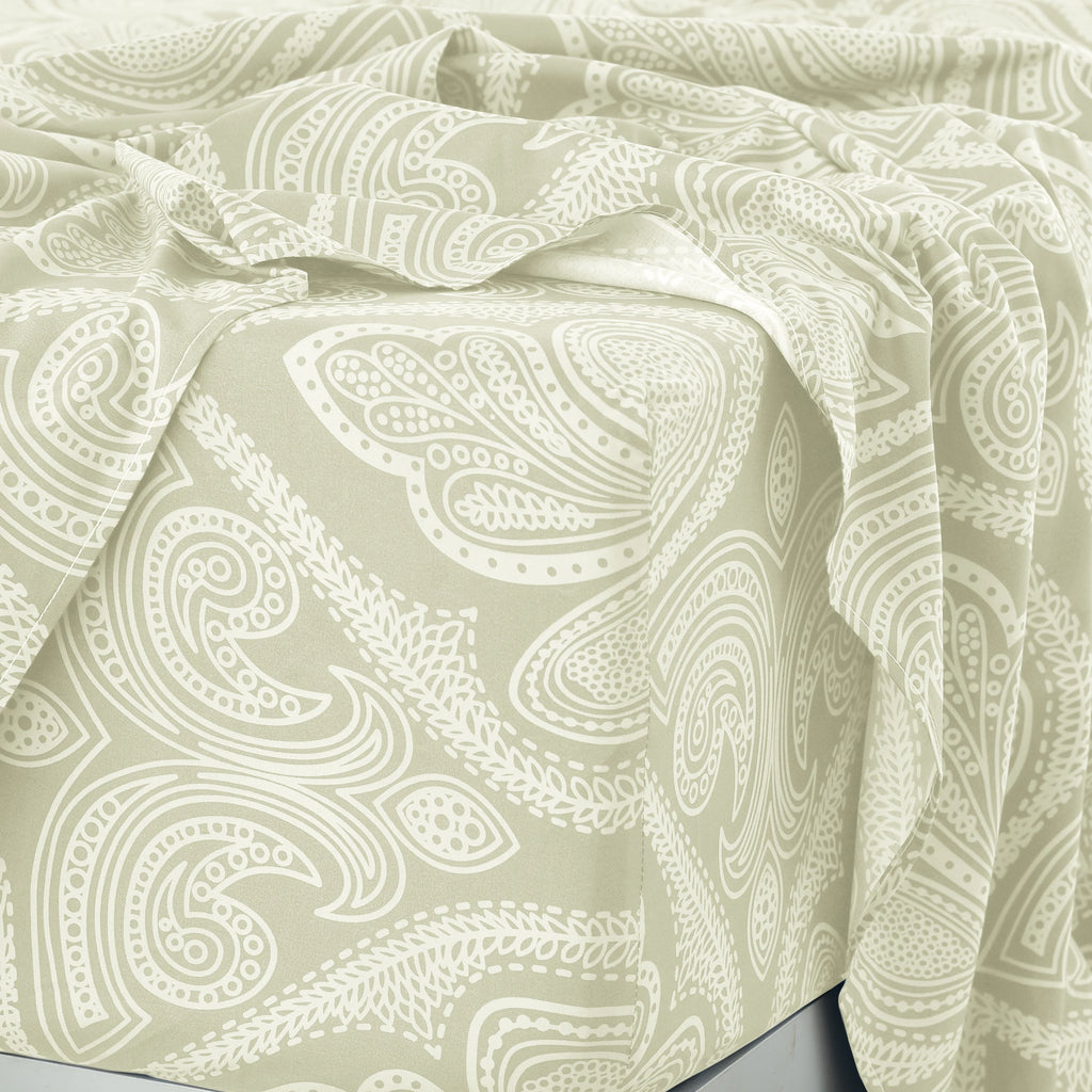 Paisley Bed Sheet Set – 4 pc  Wrinkle-Resistant Bedding