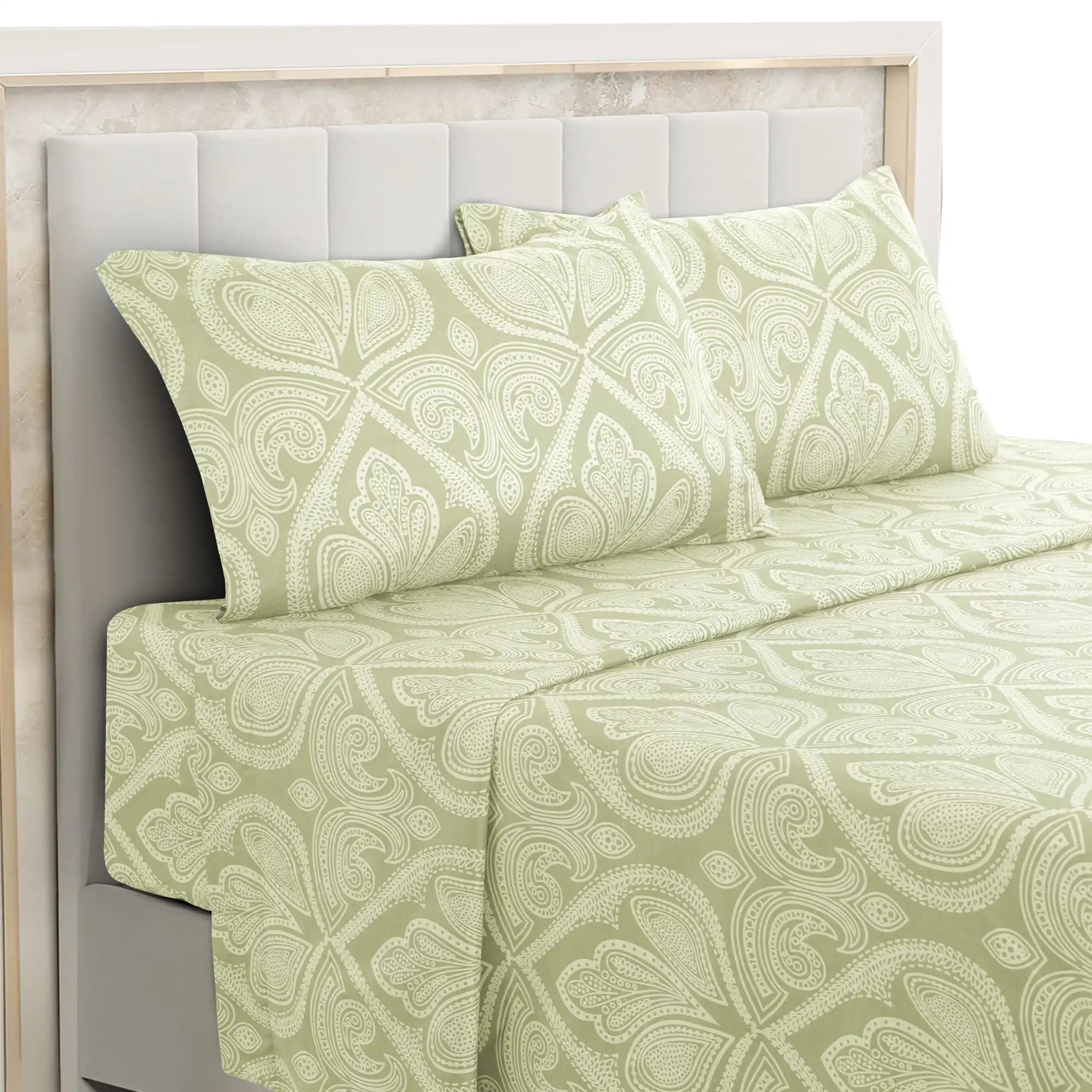 Paisley Bed Sheet Set – 4 pc  Wrinkle-Resistant Bedding