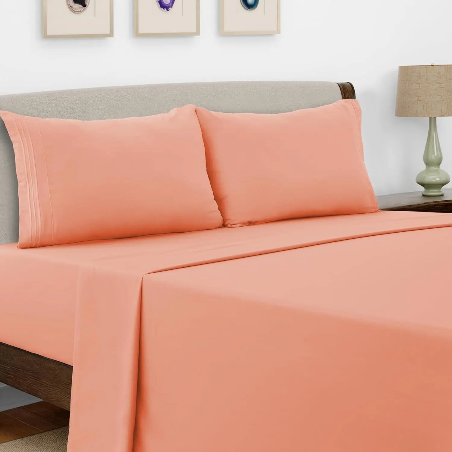 Luxury Hotel Bed Sheet Set - 4 PC Microfiber 16" Deep Pockets