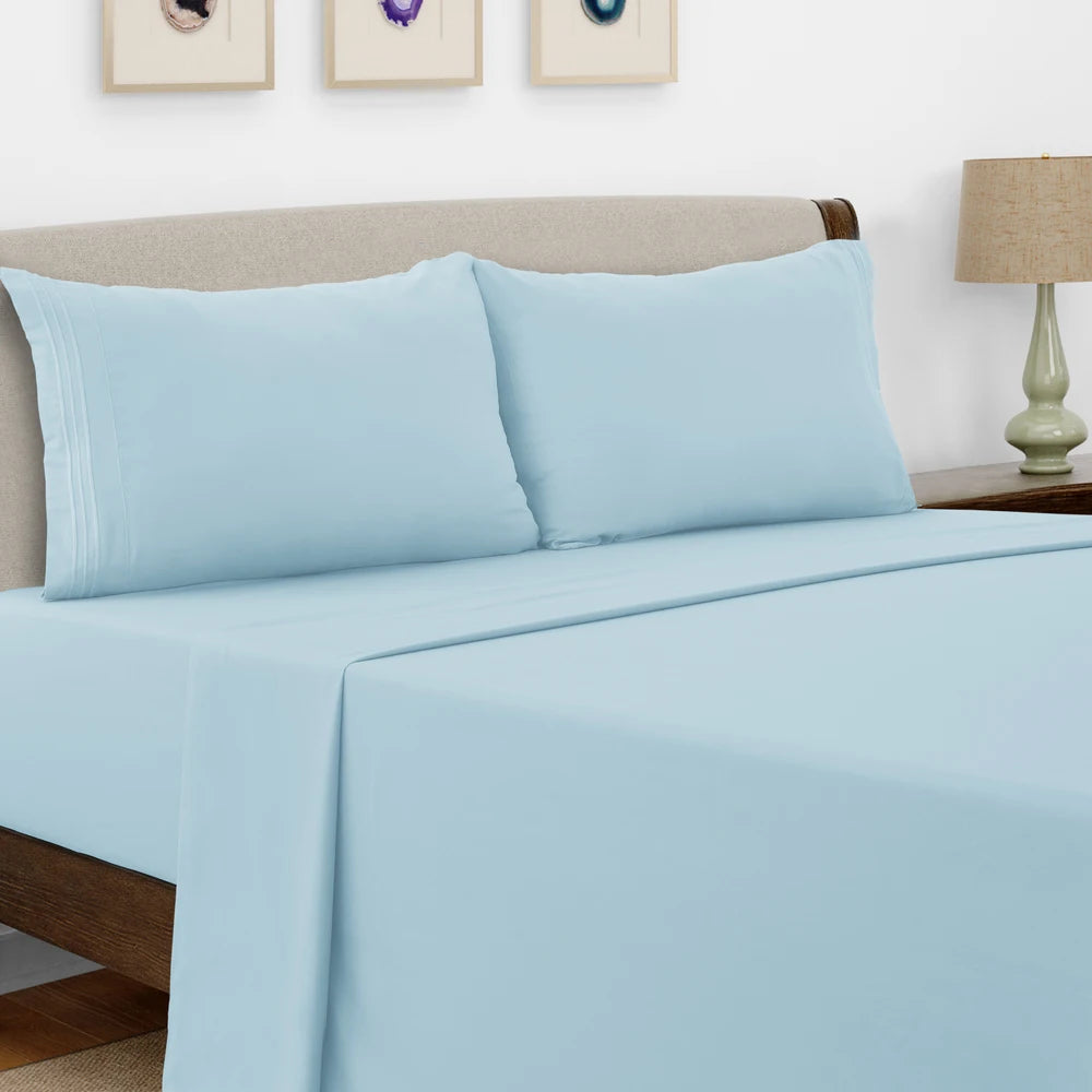 Luxury Hotel Bed Sheet Set - 4 PC Microfiber 16" Deep Pockets