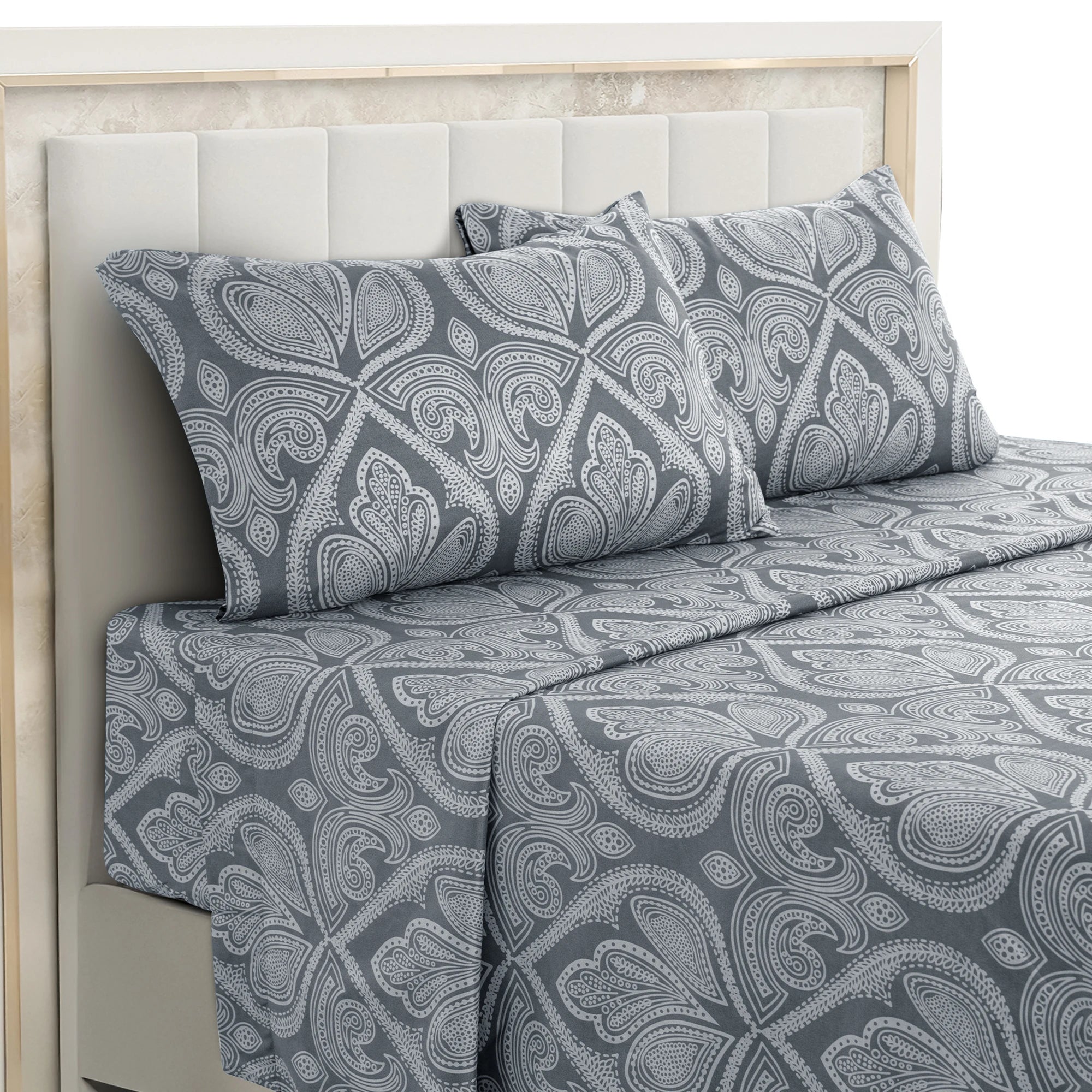 Paisley Bed Sheet Set – 4 pc  Wrinkle-Resistant Bedding