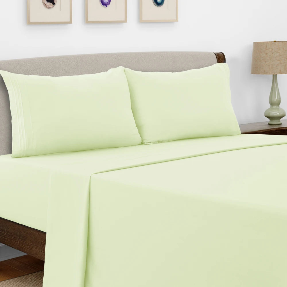 Luxury Hotel Bed Sheet Set - 4 PC Microfiber 16" Deep Pockets
