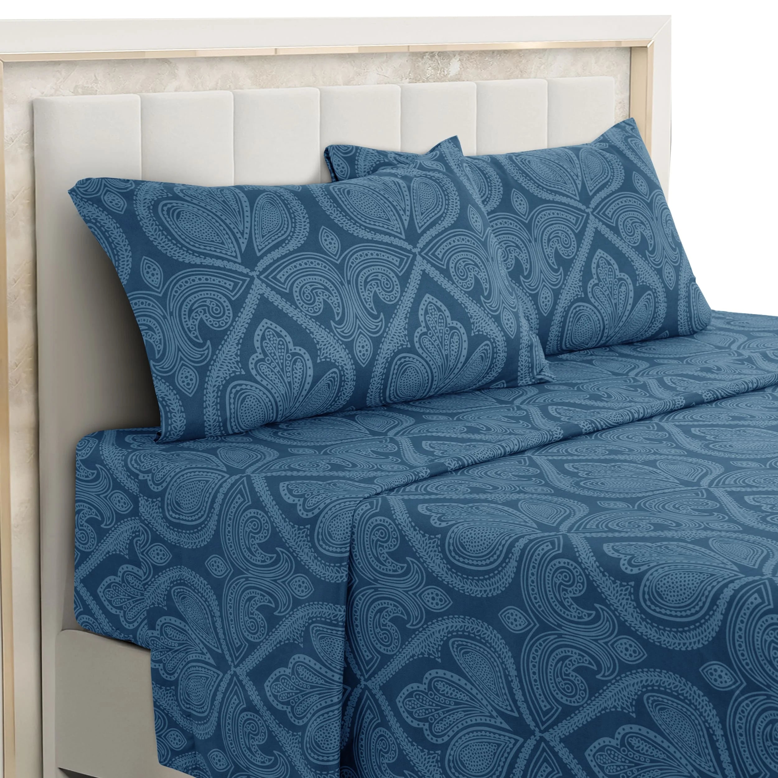 Paisley Bed Sheet Set – 4 pc  Wrinkle-Resistant Bedding