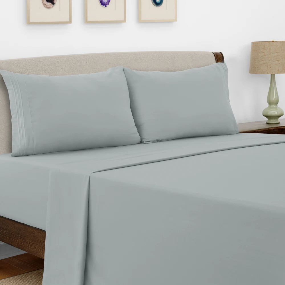 Luxury Hotel Bed Sheet Set - 4 PC Microfiber 16" Deep Pockets