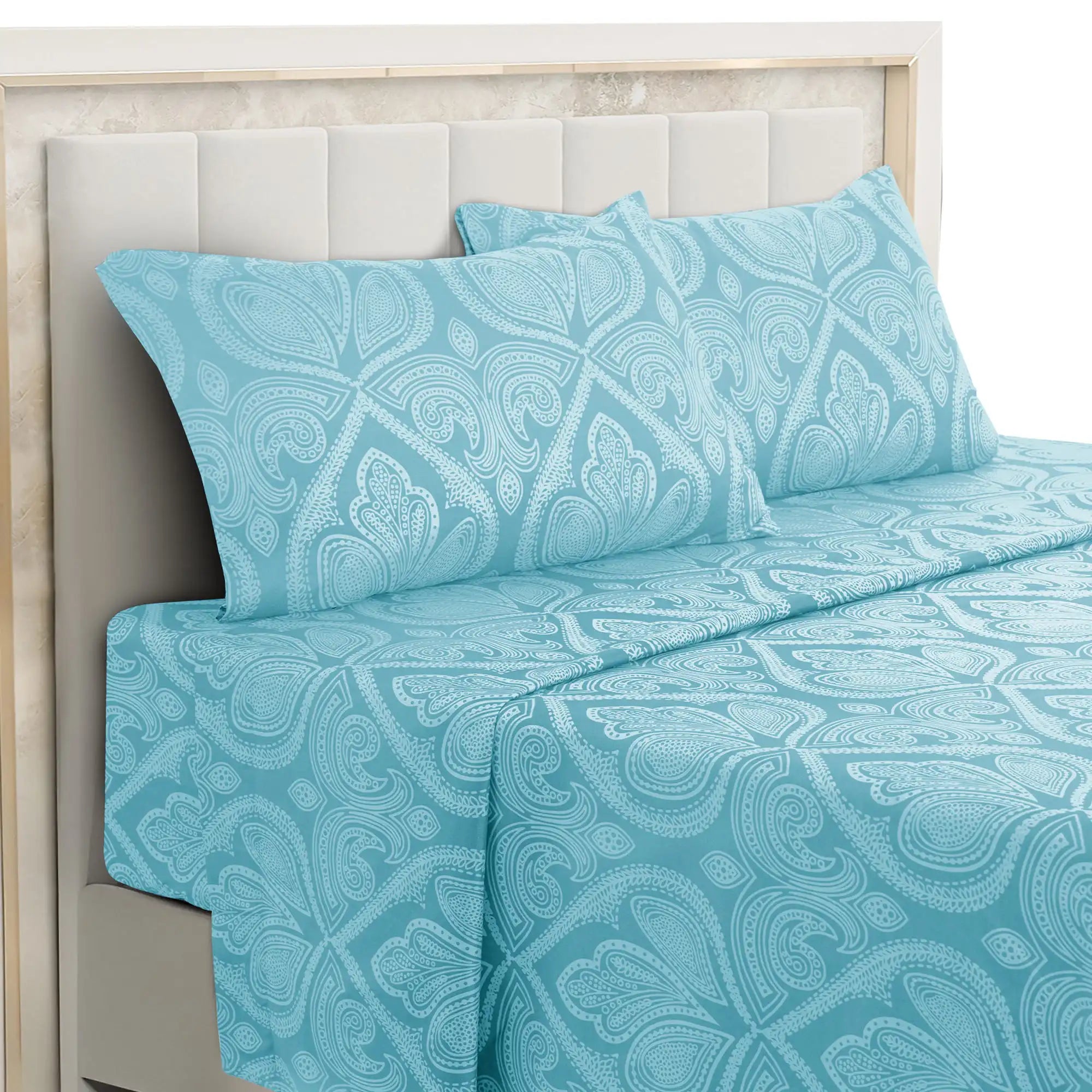 Paisley Bed Sheet Set – 4 pc  Wrinkle-Resistant Bedding