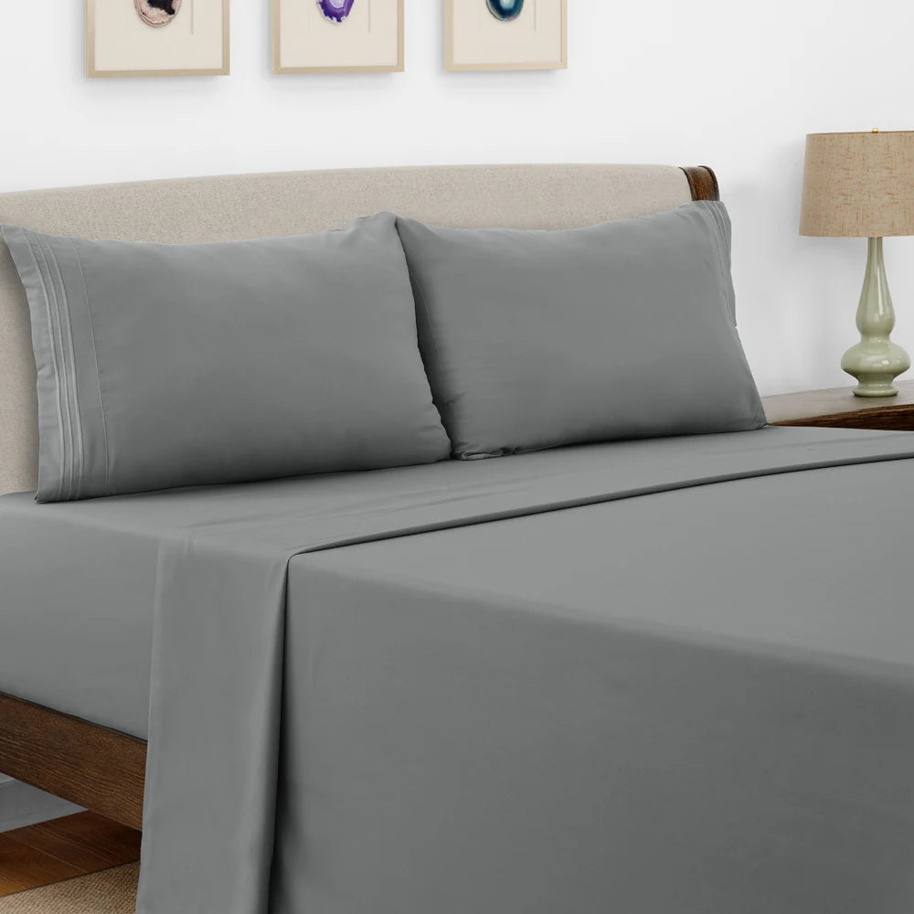 Luxury Hotel Bed Sheet Set - 4 PC Microfiber 16" Deep Pockets