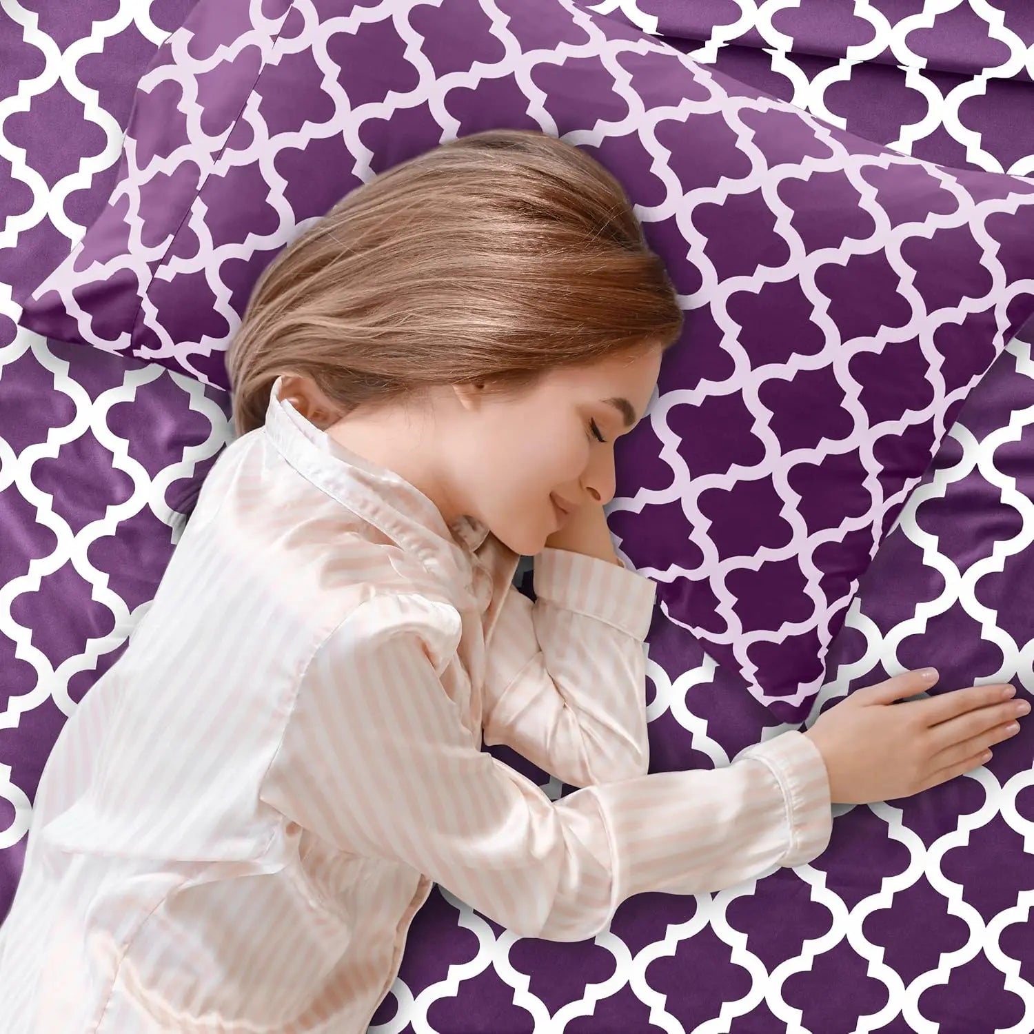4Pc Quatrefoil Sheet Set – Soft Microfiber