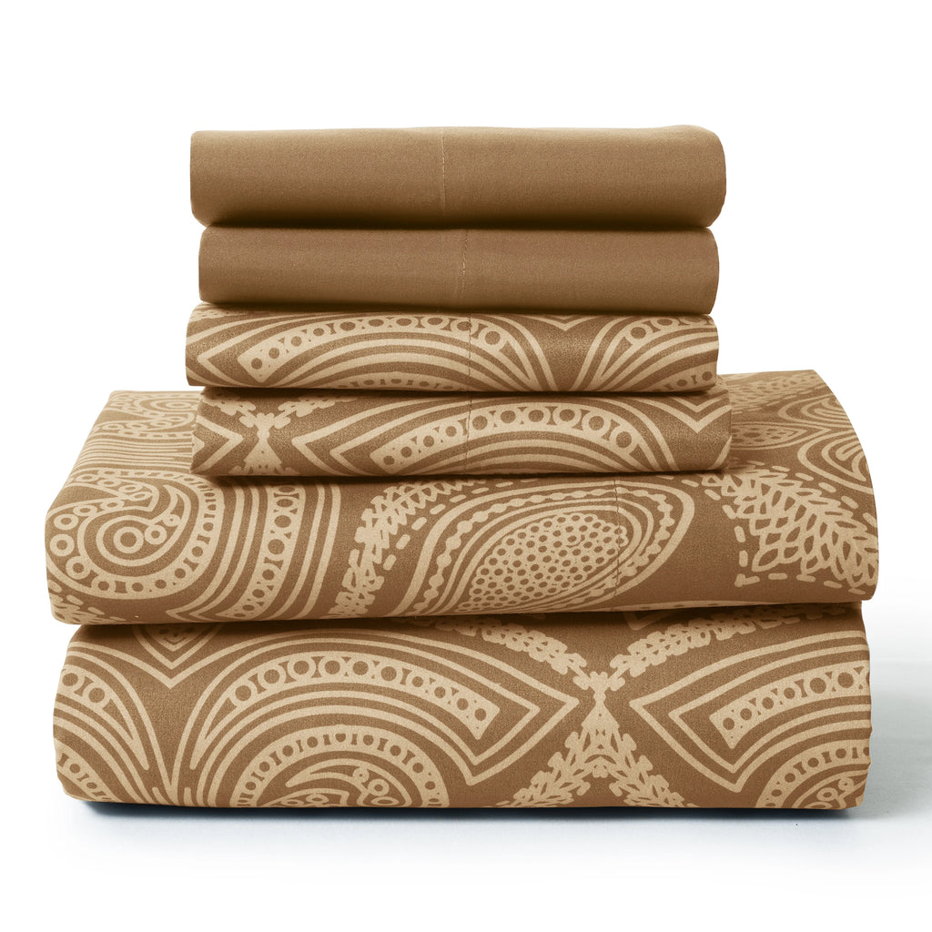 Paisley Sheet Set -6 pc Soft Microfiber