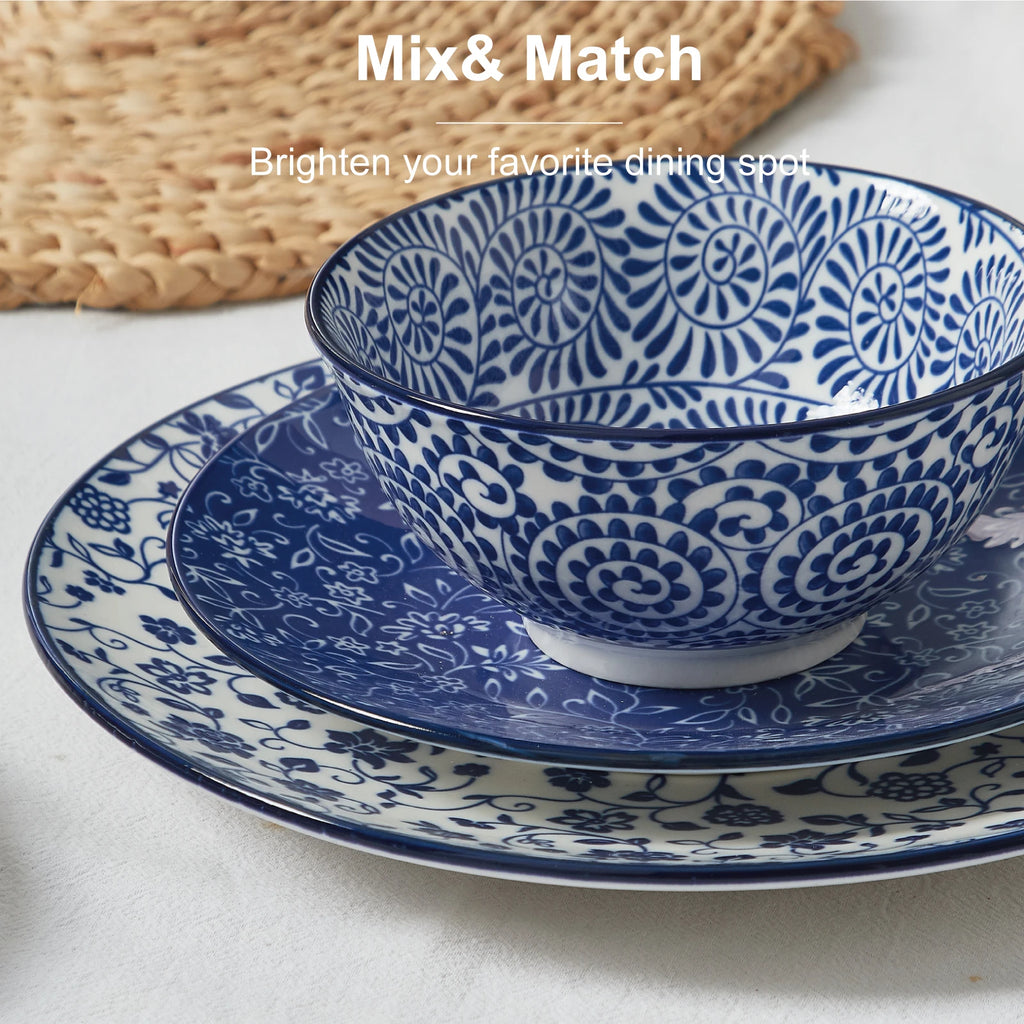 Vintage Blue Dish Sets -12pcs