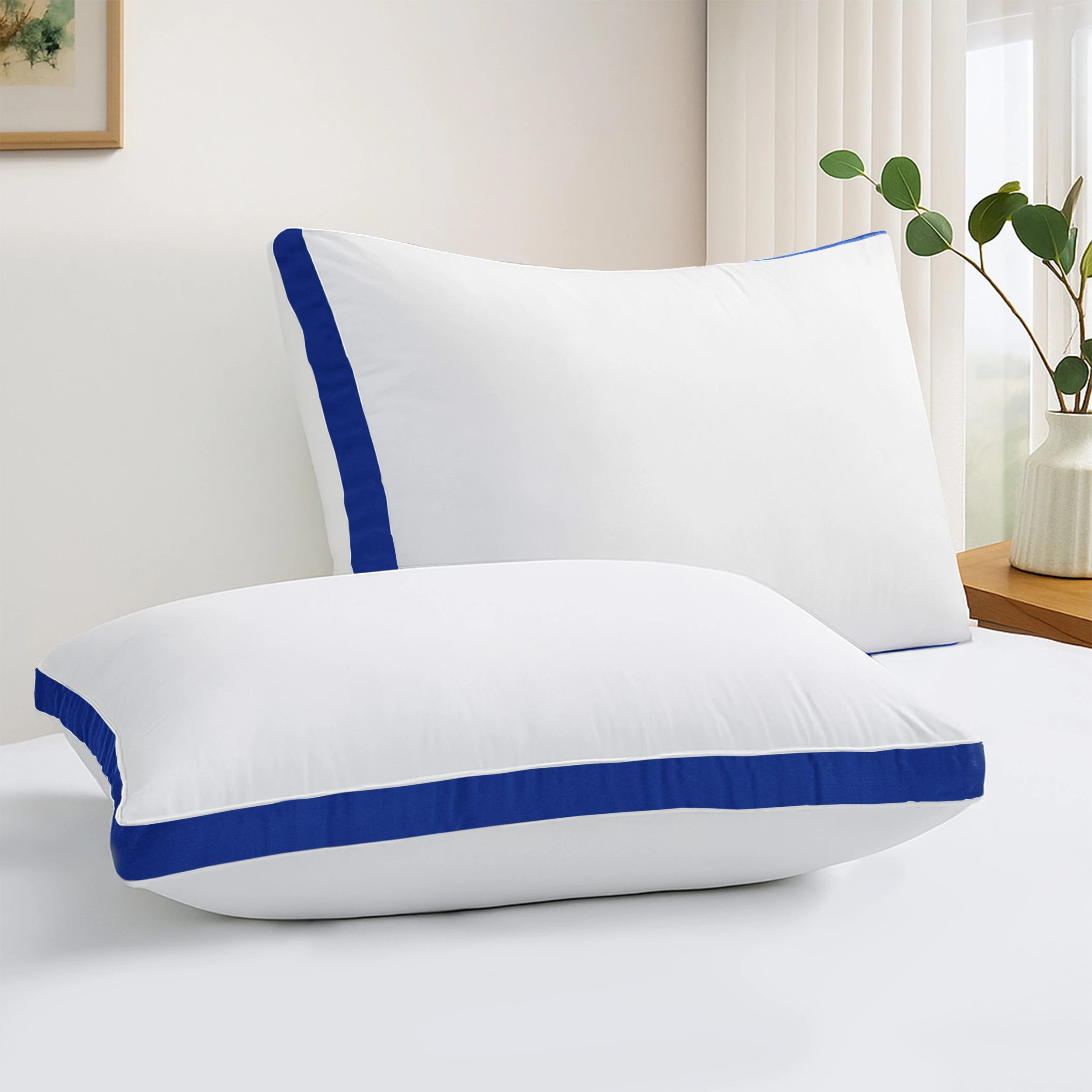 Gusseted Down Alternative Bed Pillows- Set of 2