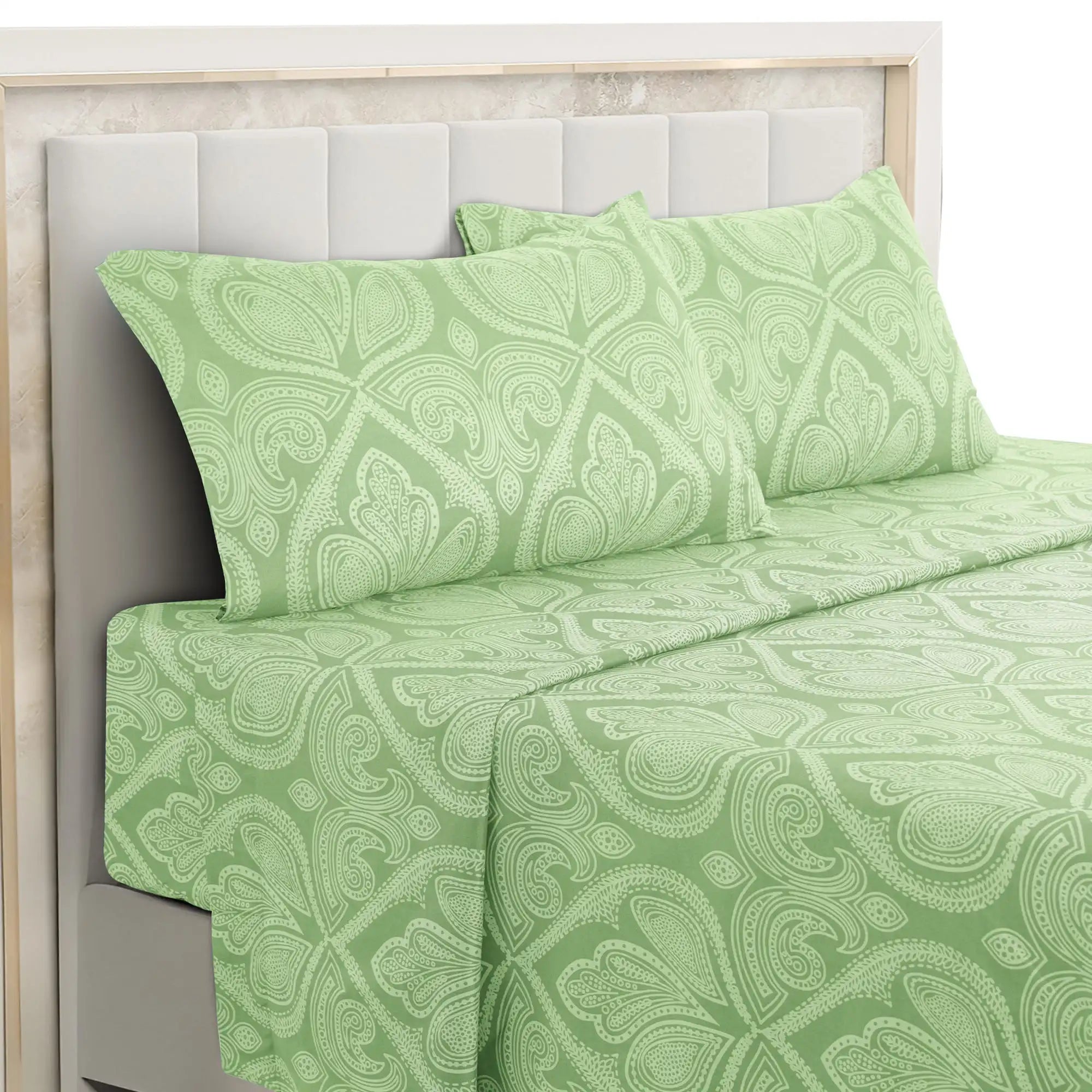 Paisley Bed Sheet Set – 4 pc  Wrinkle-Resistant Bedding