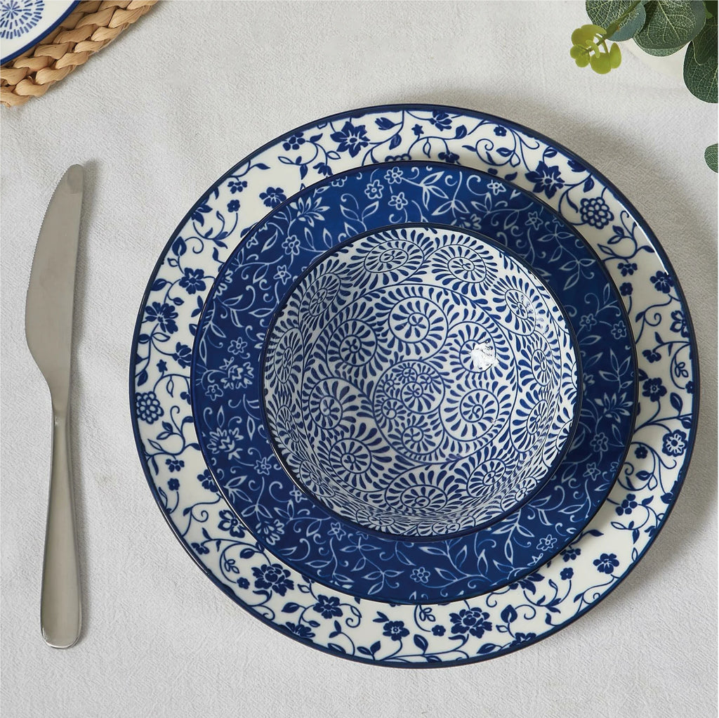 Vintage Blue Dish Sets -12pcs
