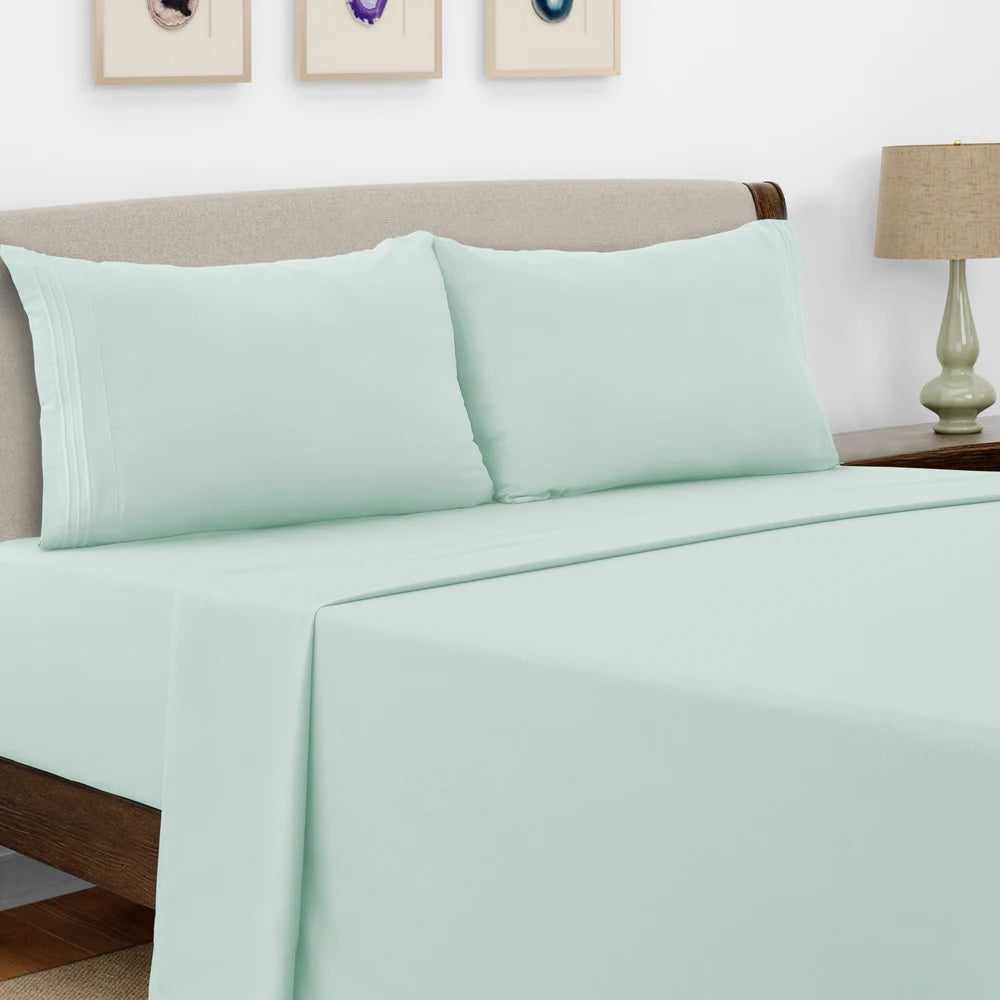 Luxury Hotel Bed Sheet Set - 4 PC Microfiber 16" Deep Pockets