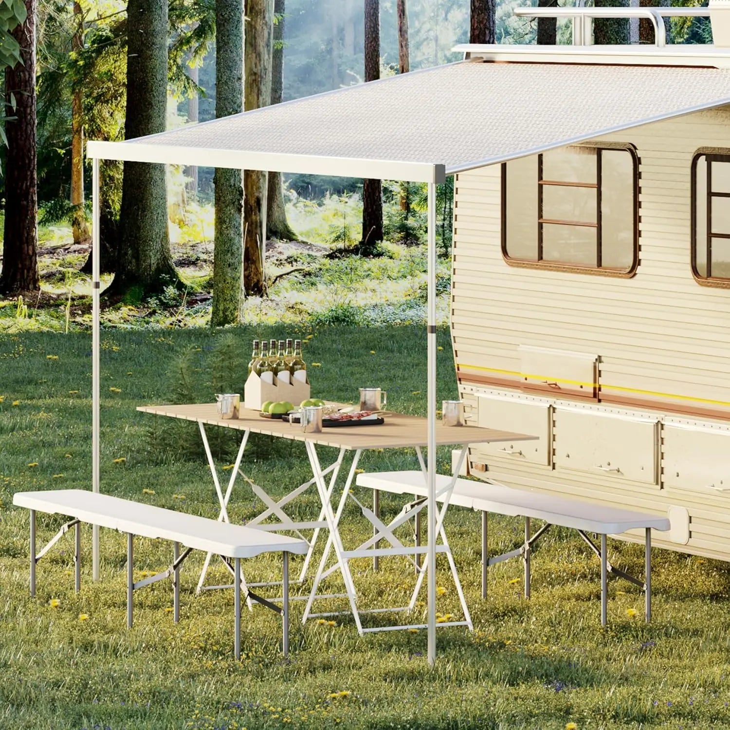 Portable Plastic Folding Bench, 2 pk