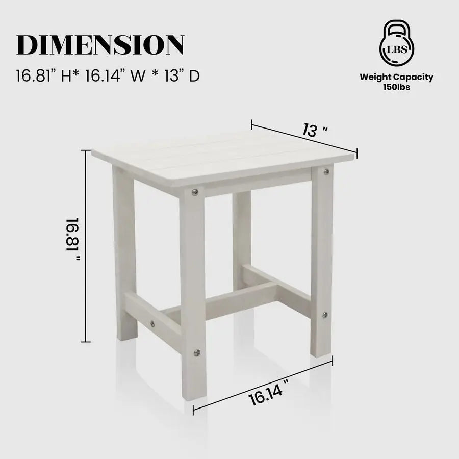 Small Adirondack White Patio Table