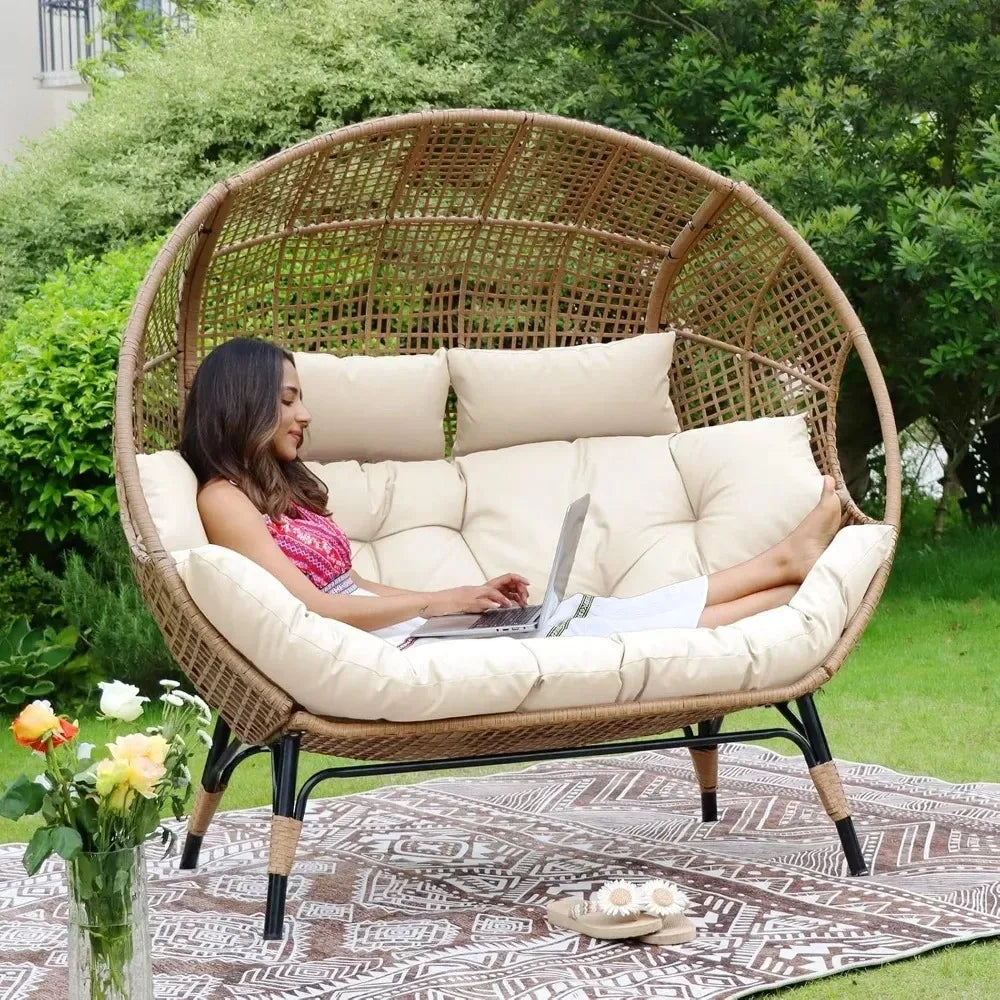 Double Egg  Beige Lounge Chair