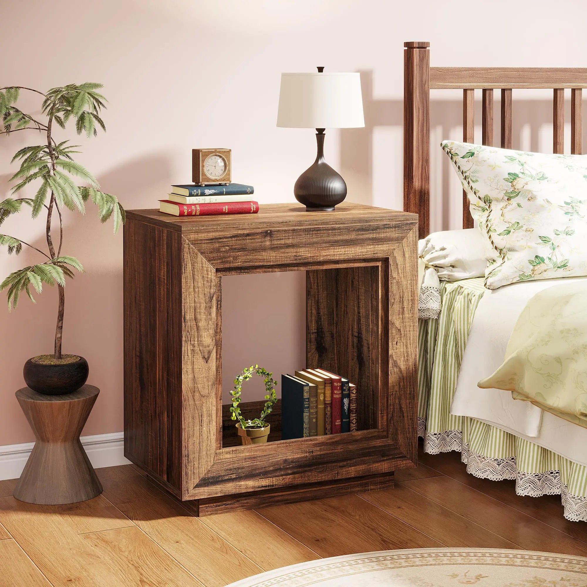 2 Tiered Side Table w/Storage Shelf