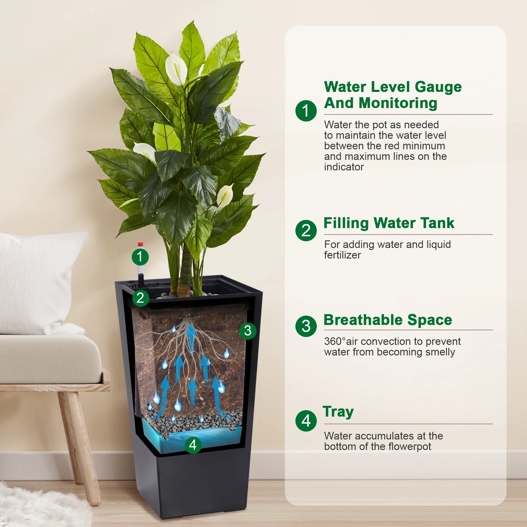 Indoor/Outdoor Planter Pots, 2 pcs