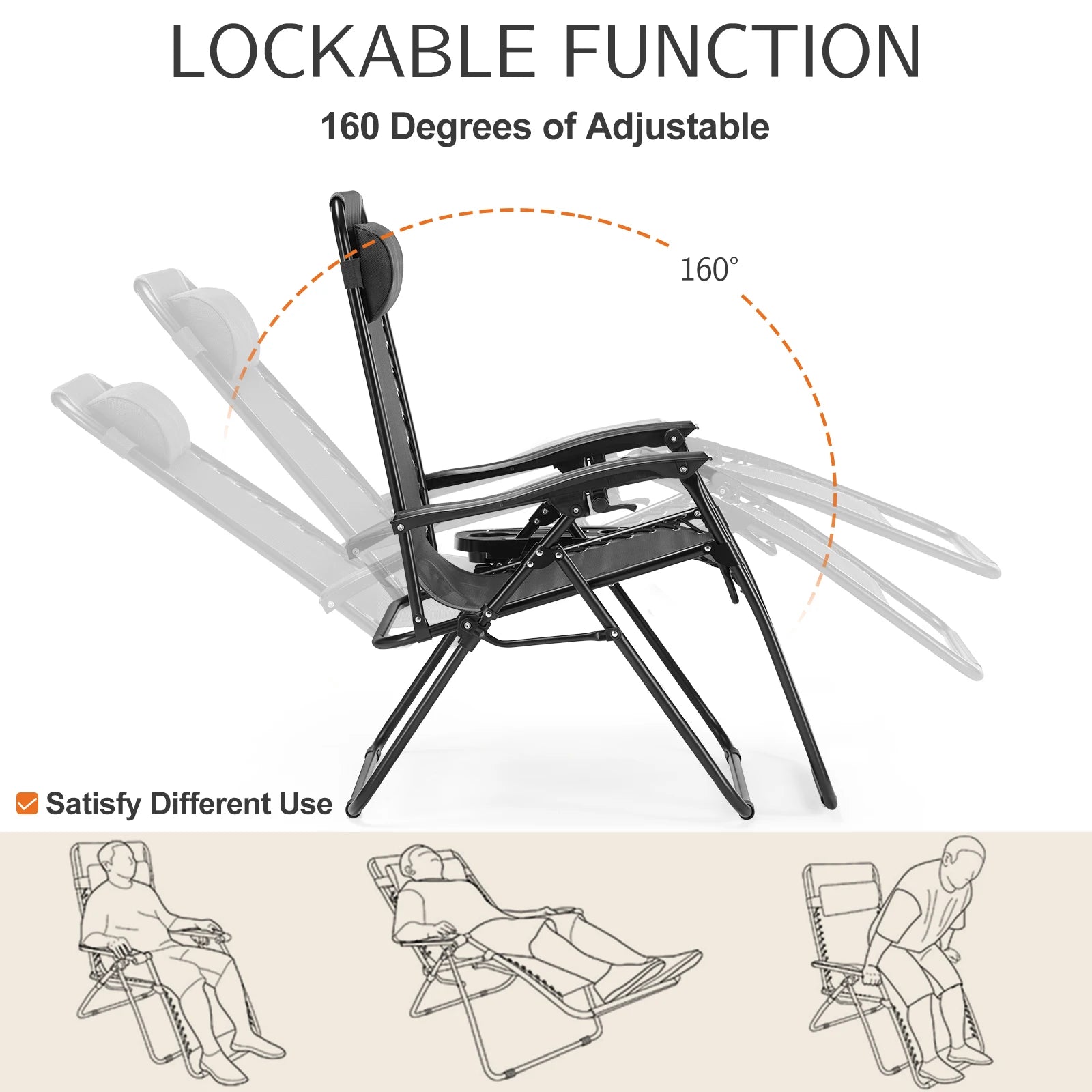 Zero Gravity Portable Recliners -Set of 2