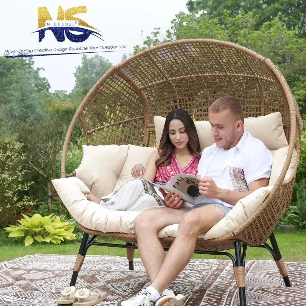 Double Egg  Beige Lounge Chair