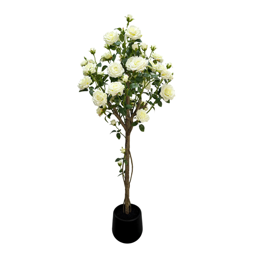 Artificial White Rose Flowering Tree