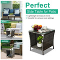 Black Patio Wicker Square Table