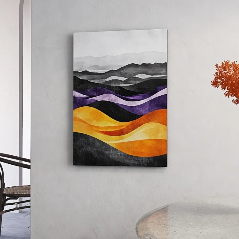 Abstract landscape in black and yellow
