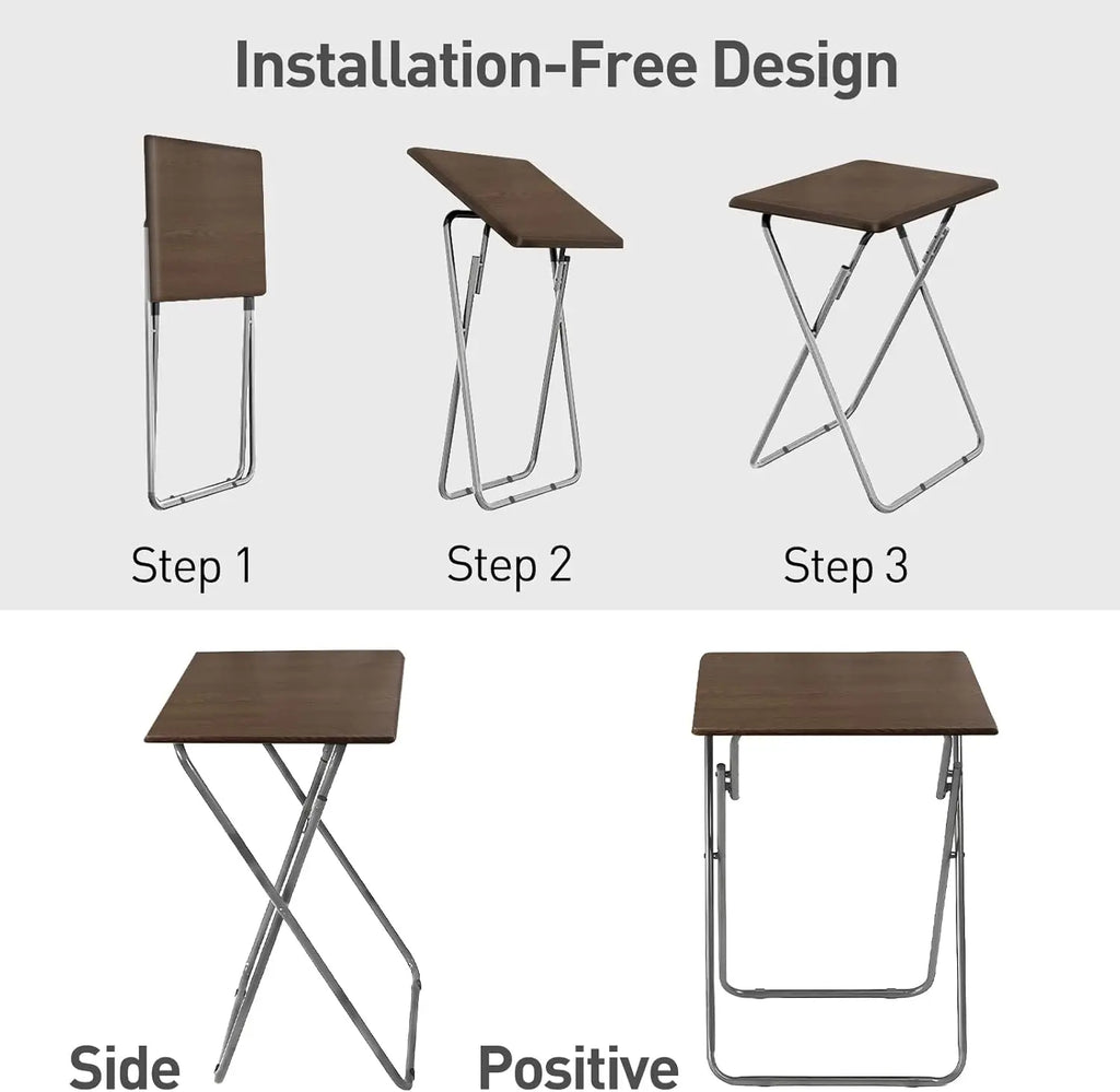 Walnut Portable Folding TV Tray Table