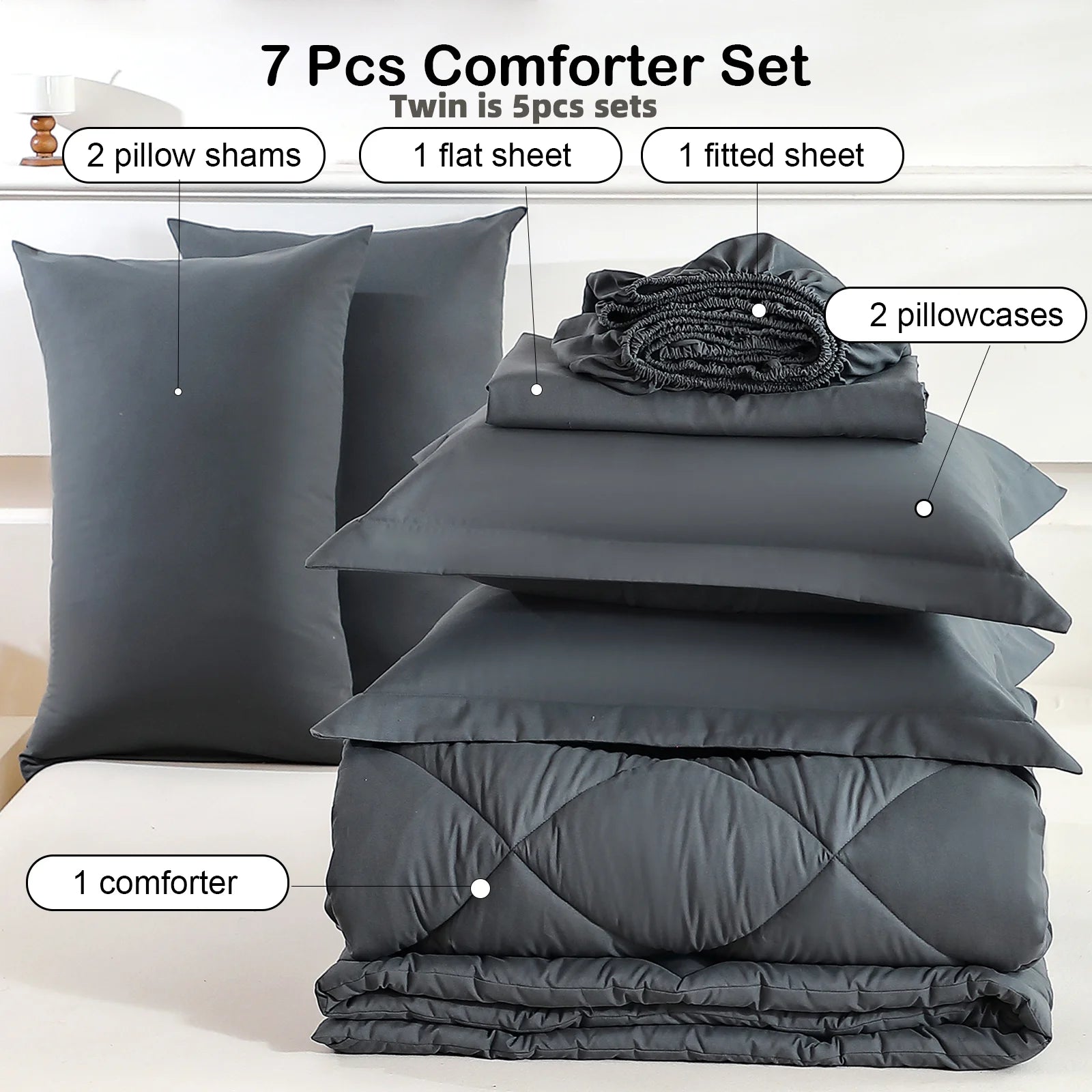 Sleeping Sets 5pcs/7pcs Bedding Sets with Comforter