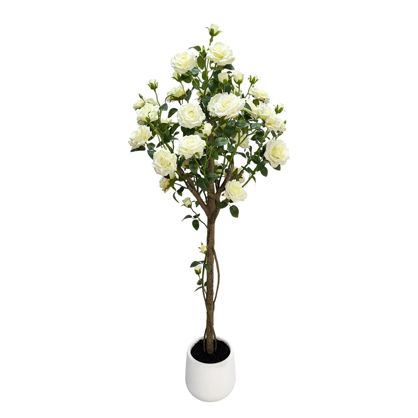 Artificial White Rose Flowering Tree