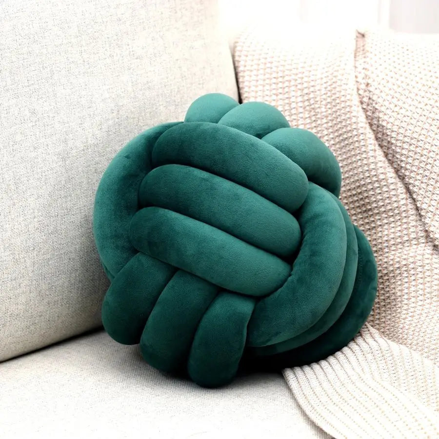 Round Ball Knot Throw Pillow White 13inch