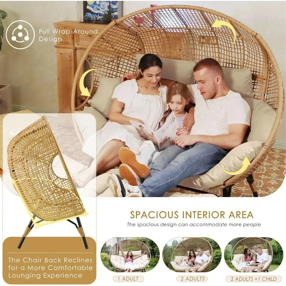Double Egg  Beige Lounge Chair