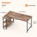 L Shaped Desk with Reversible Storage Shelves