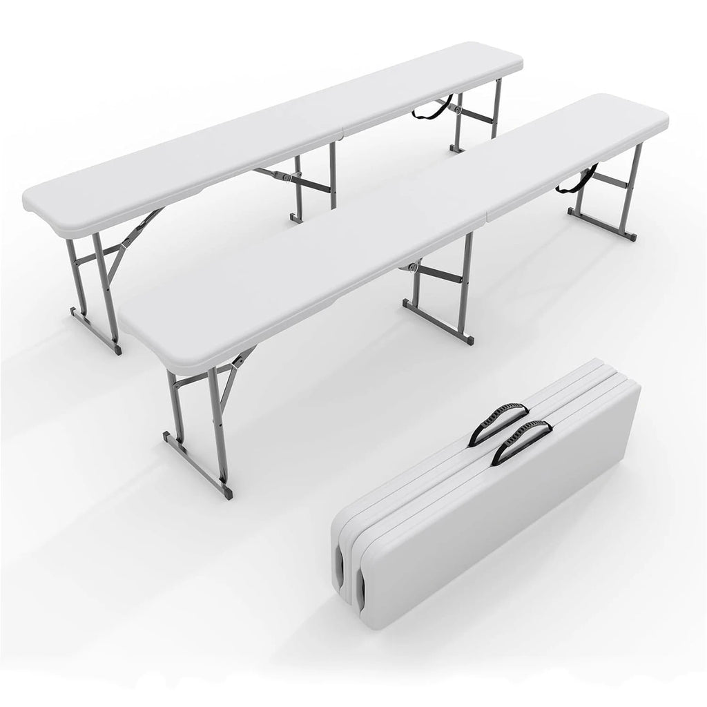 Portable Plastic Folding Bench, 2 pk