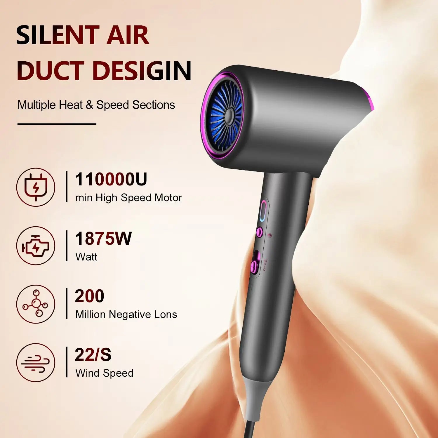 Professional Hair Dryer w/Diffuser