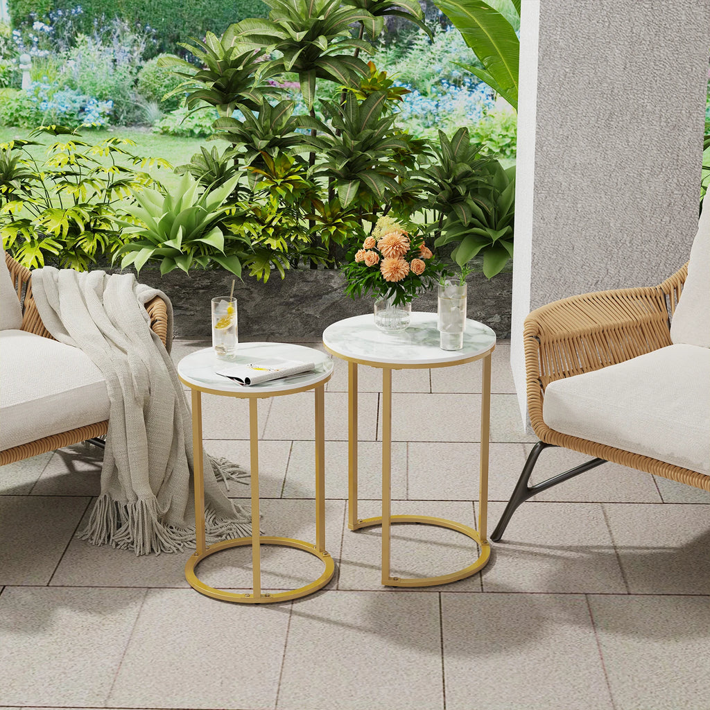 Stone Round Nesting Table- Set of 2