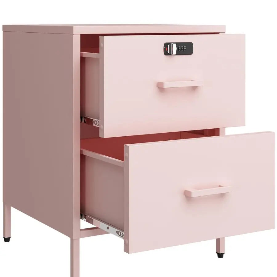 Metal Side Table/ Lockable Storage Cabinet