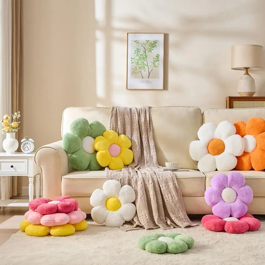 Cute Daisy Flower Shaped Throw Pillow Seating Cushions