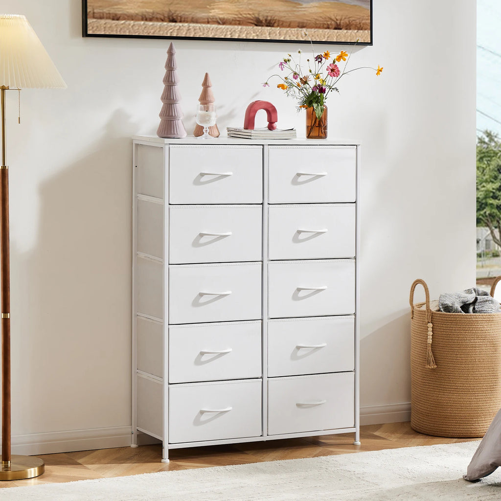 Storage Display Cabinet w/10 Fabric Drawers
