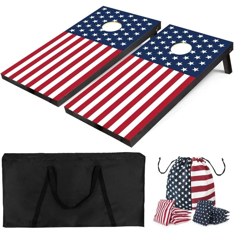 Red White & Blue-Wood Corn Hole Set