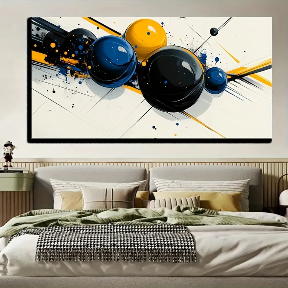 Blue, Black, And Yellow Wall Art