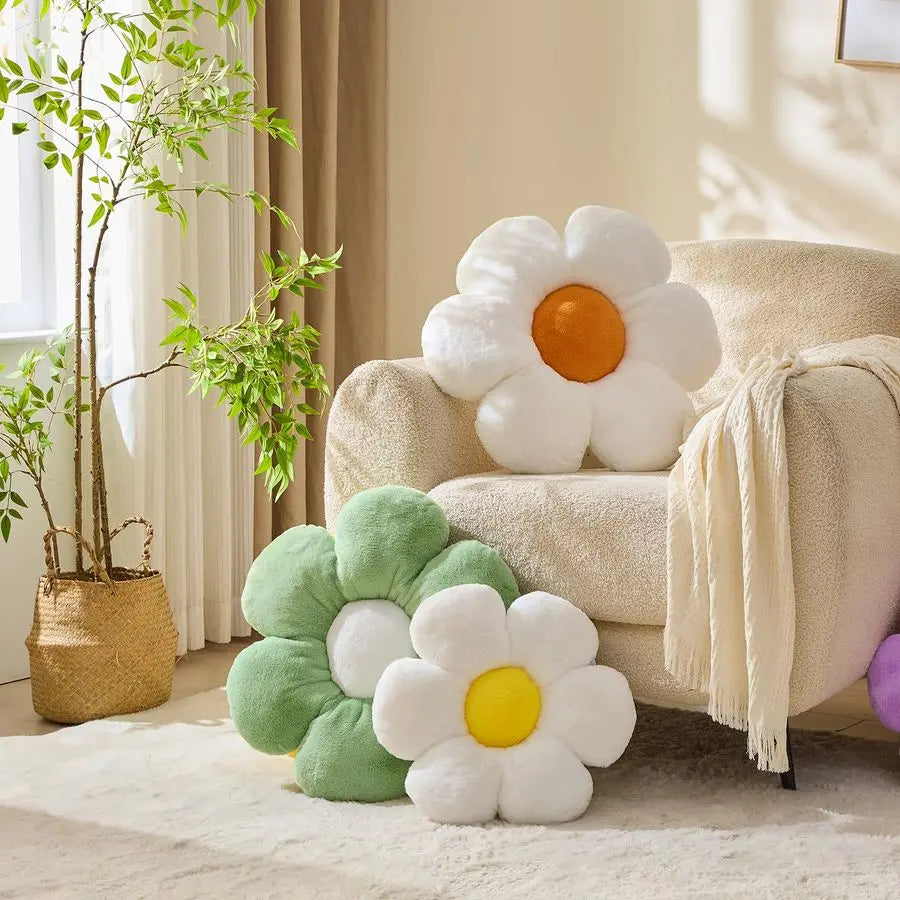 Cute Daisy Flower Shaped Throw Pillow Seating Cushions