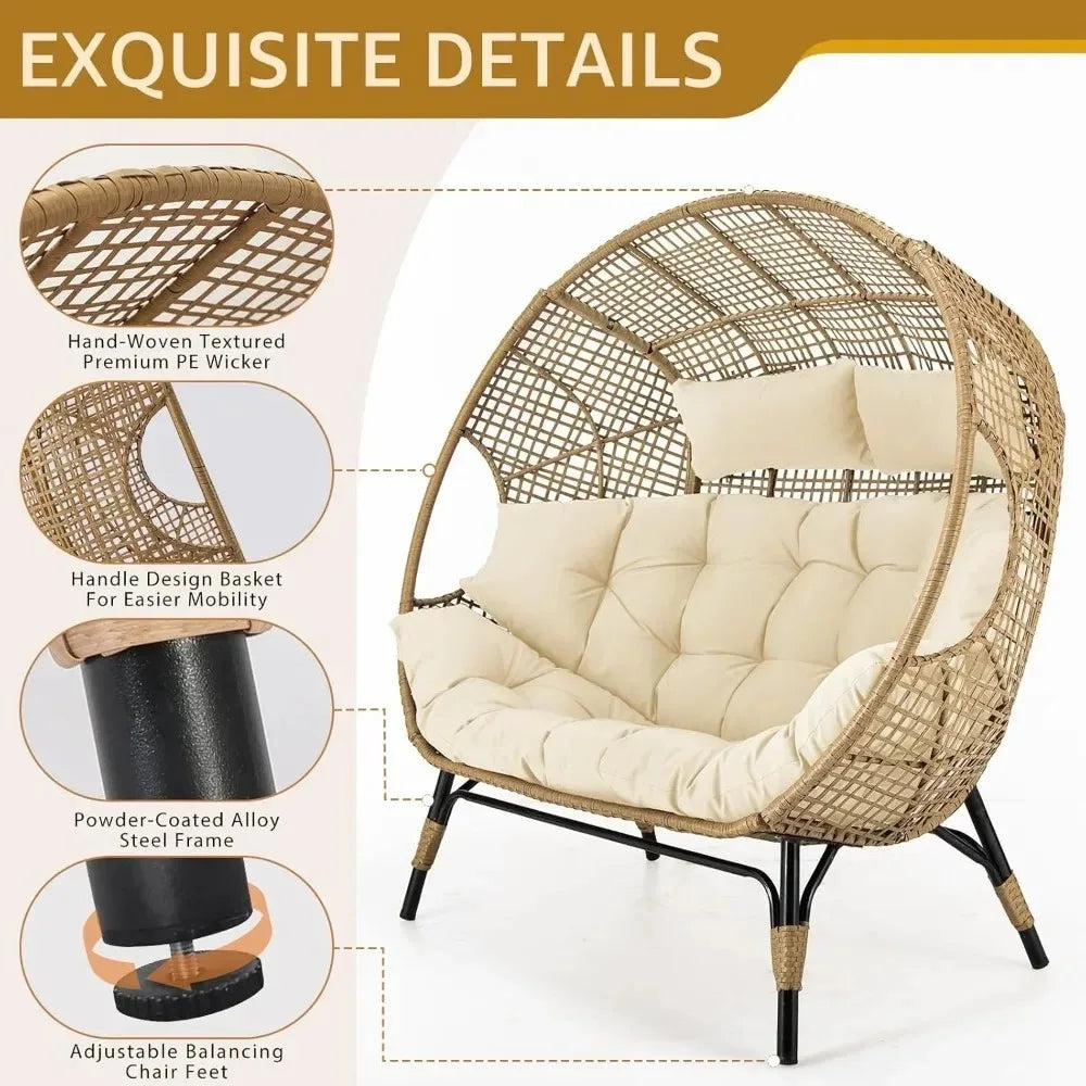 Double Egg  Beige Lounge Chair