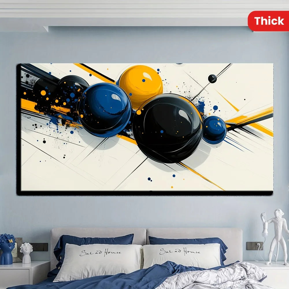 Blue, Black, And Yellow Wall Art